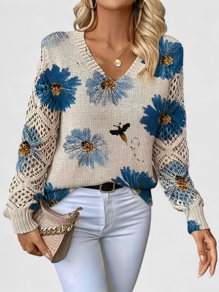 Weber™ | Stilvoller Pullover mit Blumenmuster
