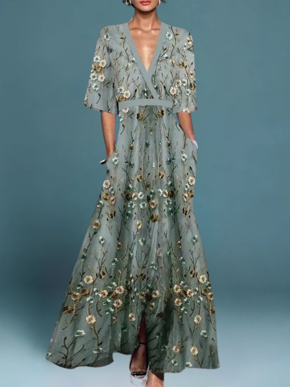 Weber™ | Océane – Elegantes Langes Kleid mit Blumen