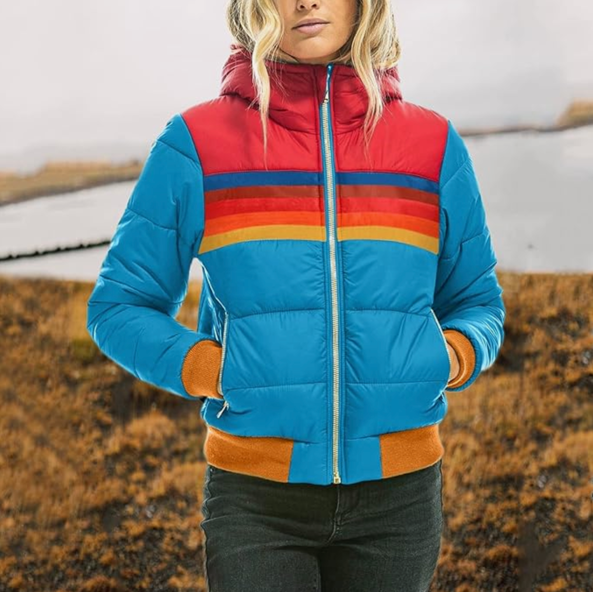 Weber™ Retro-Jacke mit Pelzkapuze