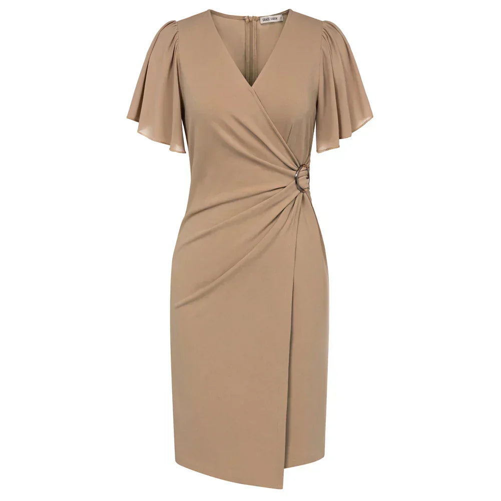 Weber™ | Stylisches beiges Wickelkleid