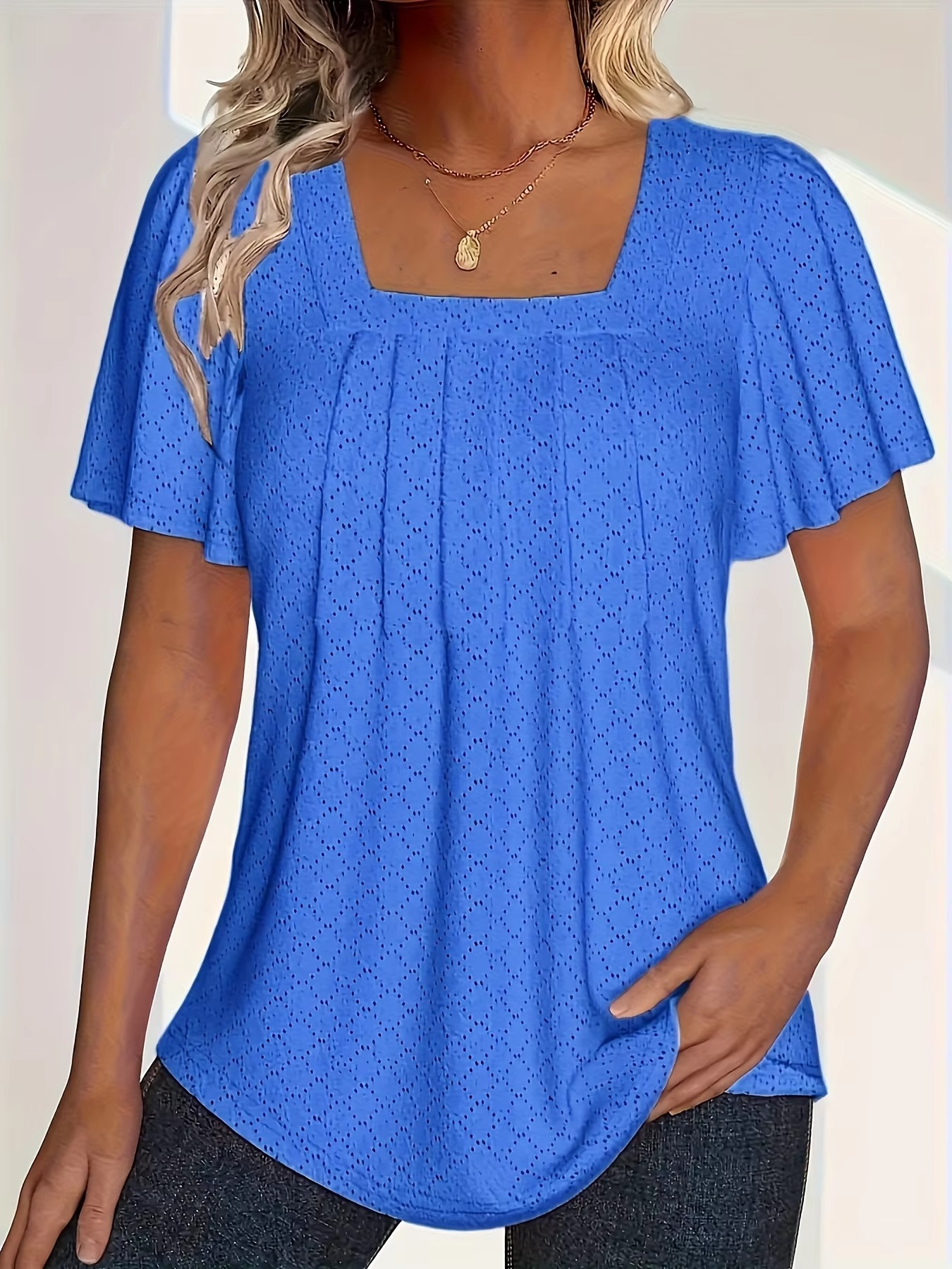 Weber™ | Mirelle – Bluse mit quadratischem Ausschnitt und Textur