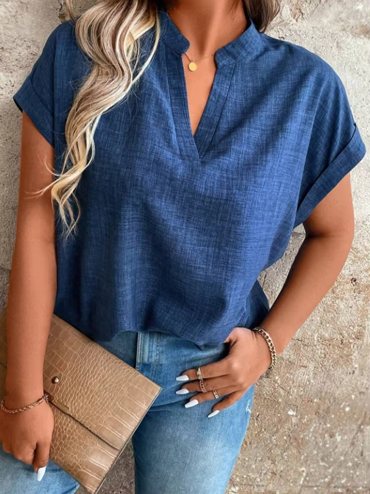 Weber™ | Elinor – Bluse mit weichem Fall und lässigem V-Ausschnitt