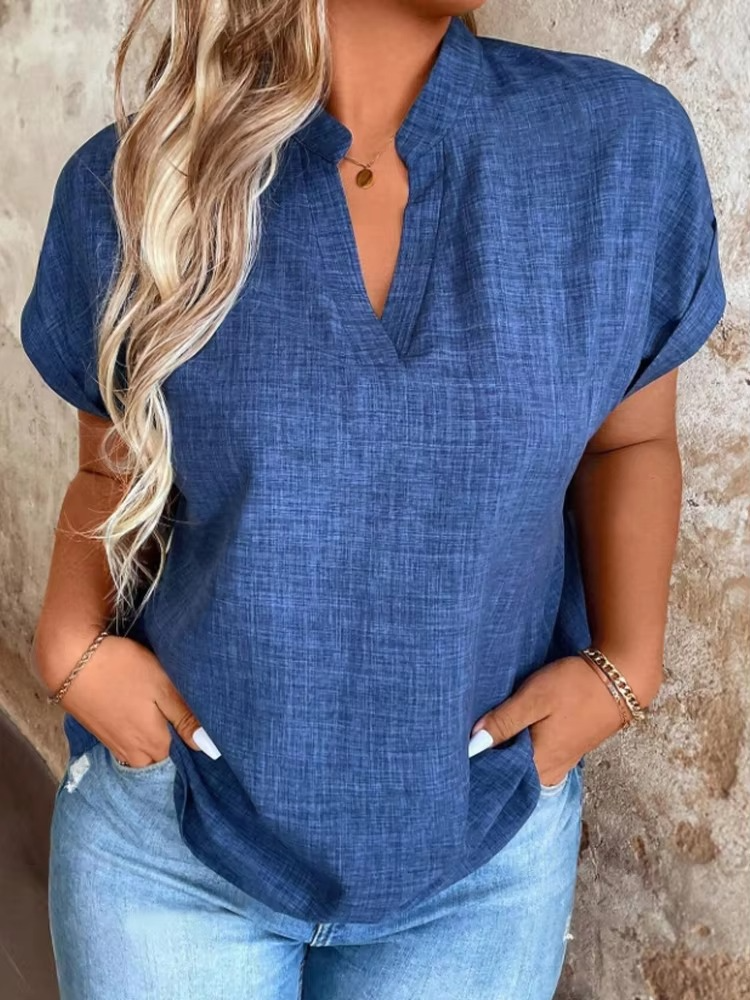 Weber™ | Elinor – Bluse mit weichem Fall und lässigem V-Ausschnitt