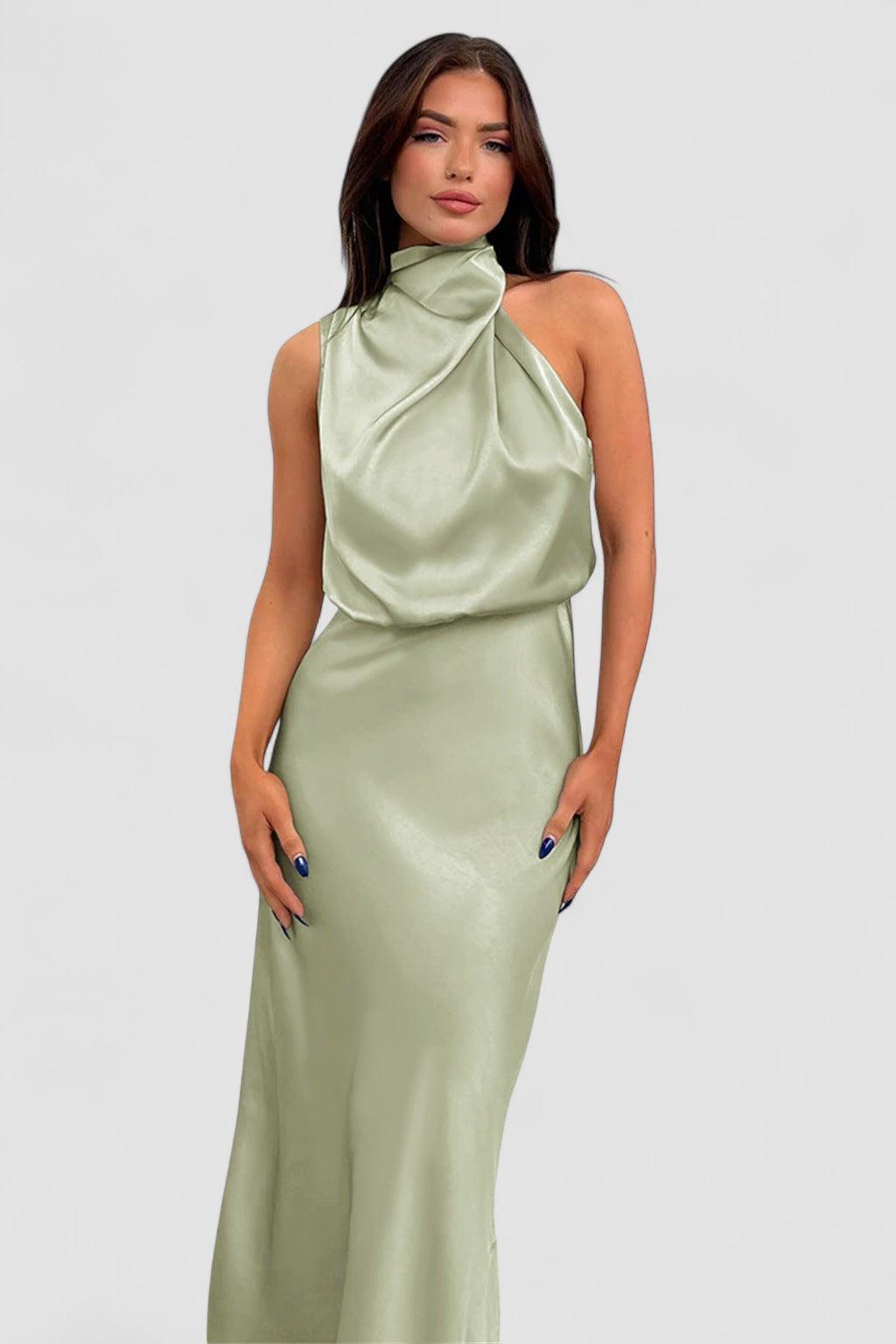 Weber™ | Glamourkleid aus Satin mit Halterneck