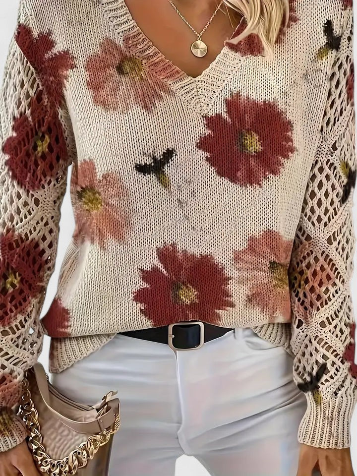 Weber™ | Stilvoller Pullover mit Blumenmuster