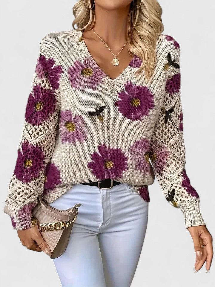 Weber™ | Stilvoller Pullover mit Blumenmuster