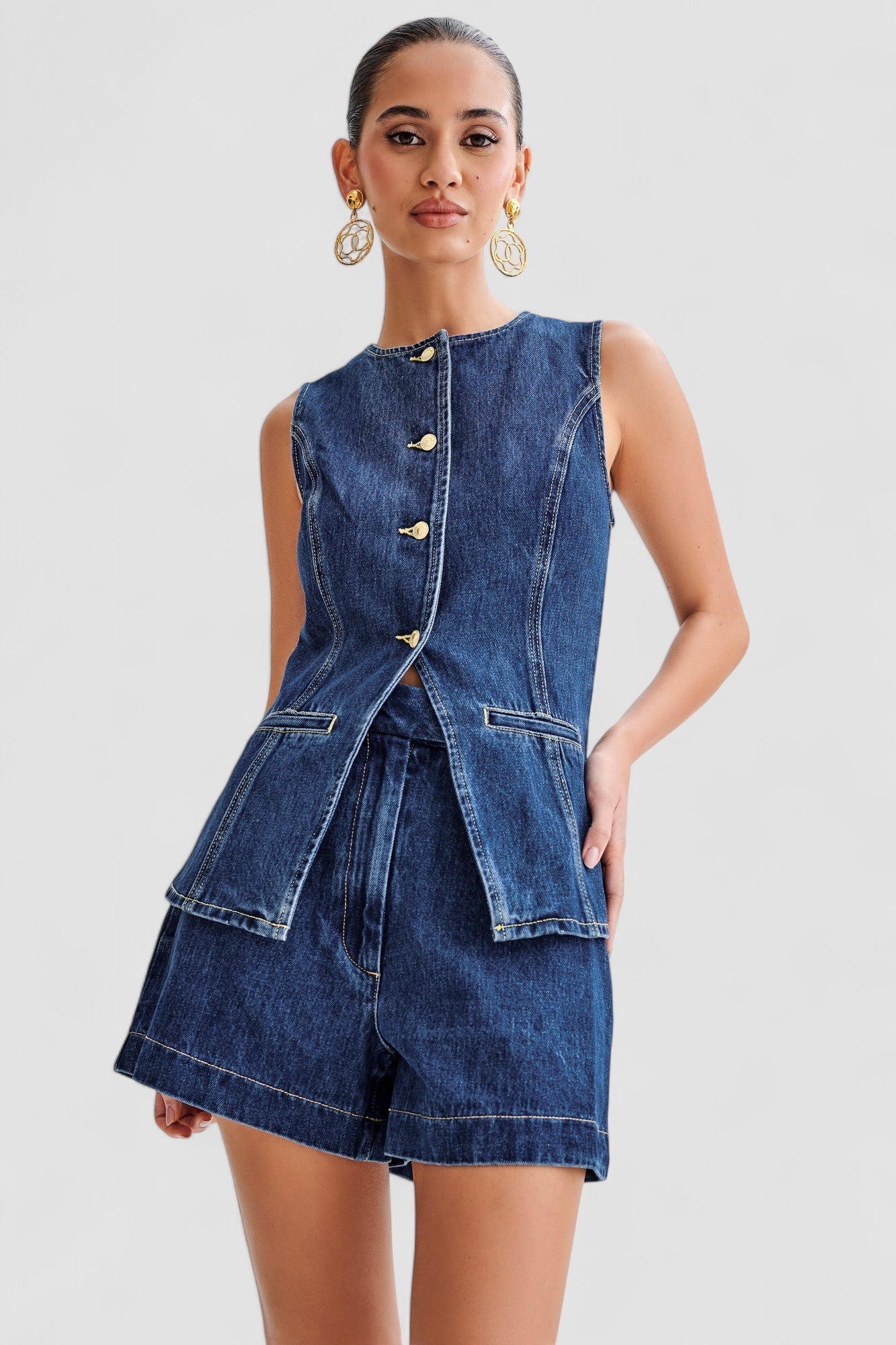 Weber™ | Trendiges Jeans-Set mit Knopf