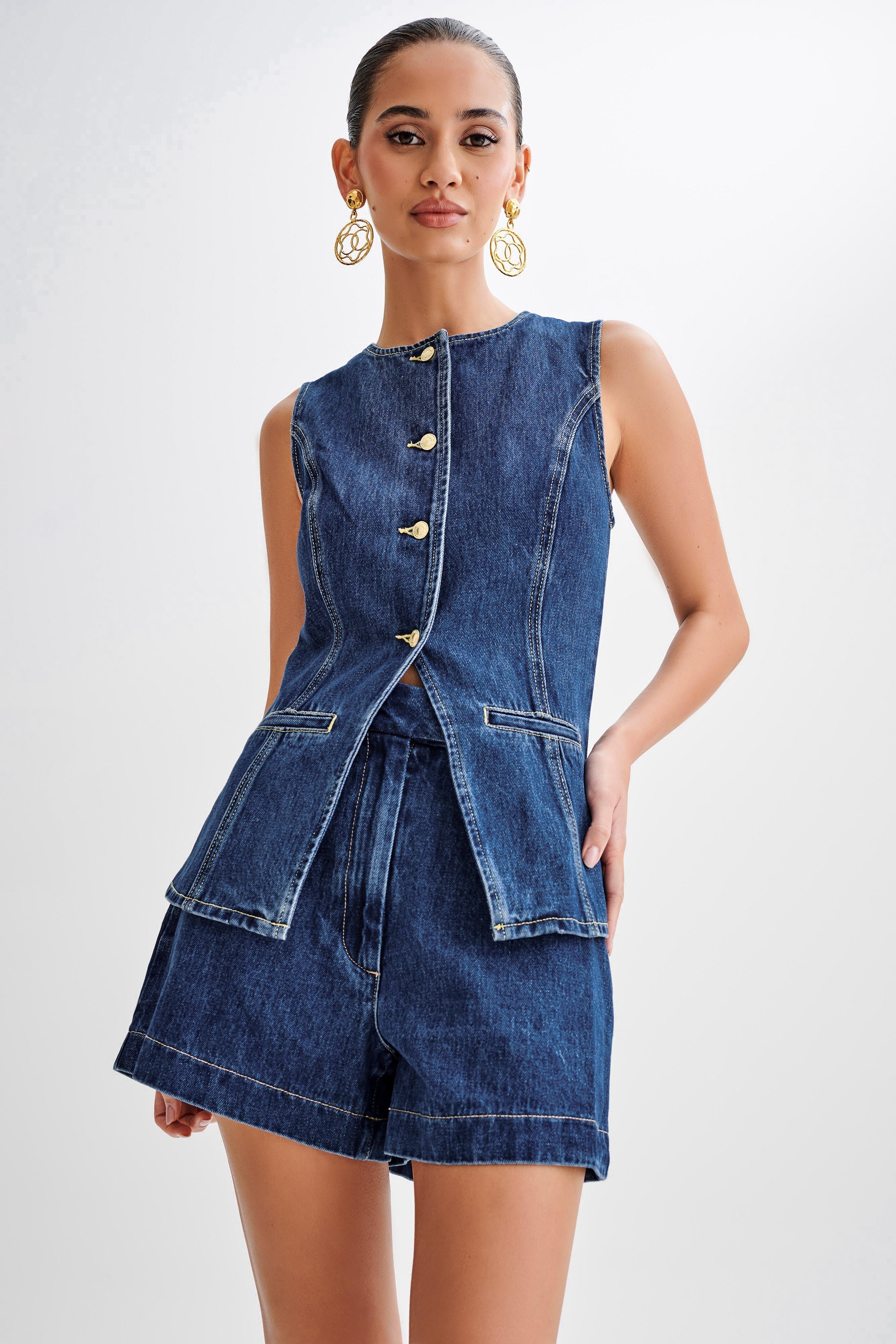 Weber™ | Trendiges Jeans-Set mit Knopf