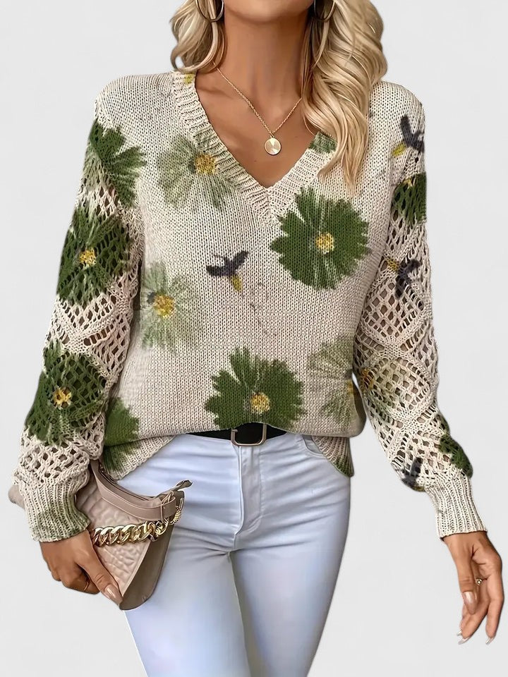 Weber™ | Stilvoller Pullover mit Blumenmuster