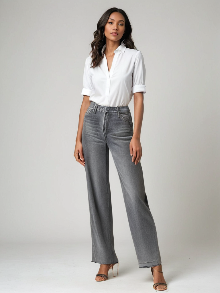Weber™ | Graue Weite Jeans