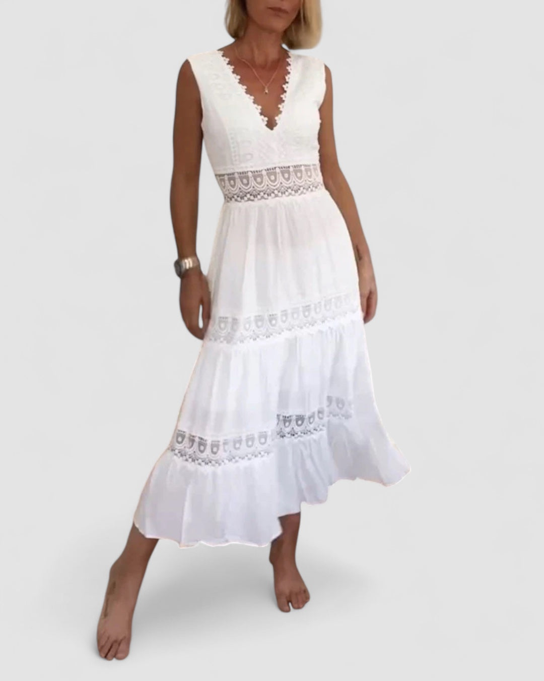 Weber™ | Spitzenkleid mit V-Ausschnitt