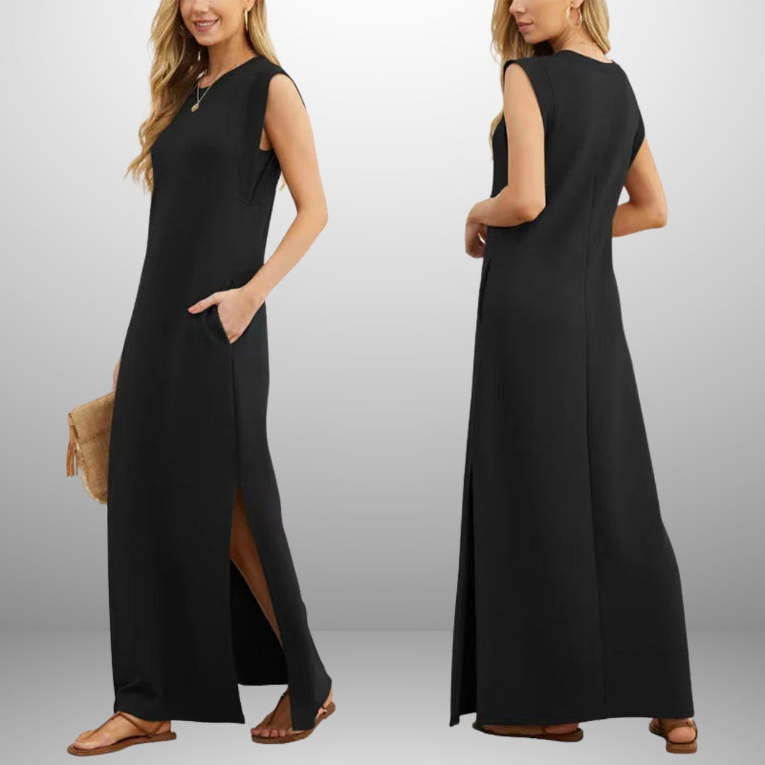 Weber™ | Emma - Langes Helles Faltenfreies Kleid