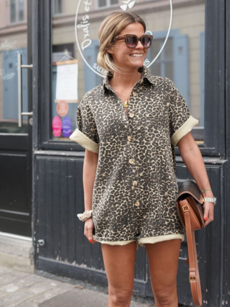 Weber™ | Leopardenmuster Kleidbluse