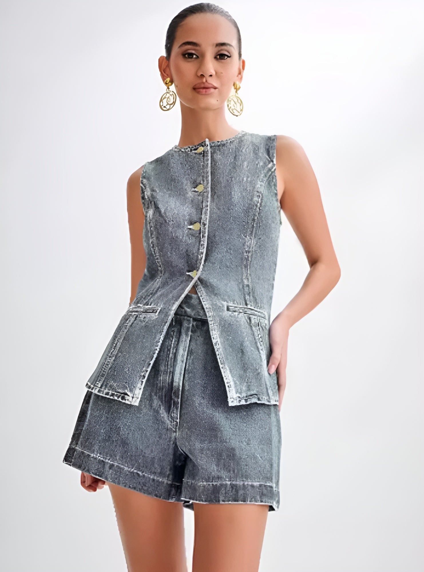 Weber™ | Trendiges Jeans-Set mit Knopf