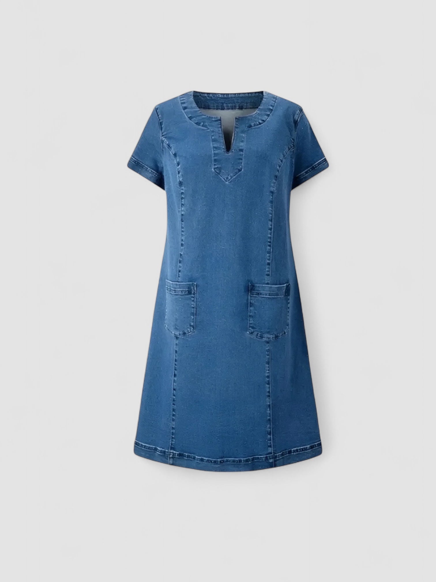 Weber™ | Weiches Denimkleid mit Vordertaschen