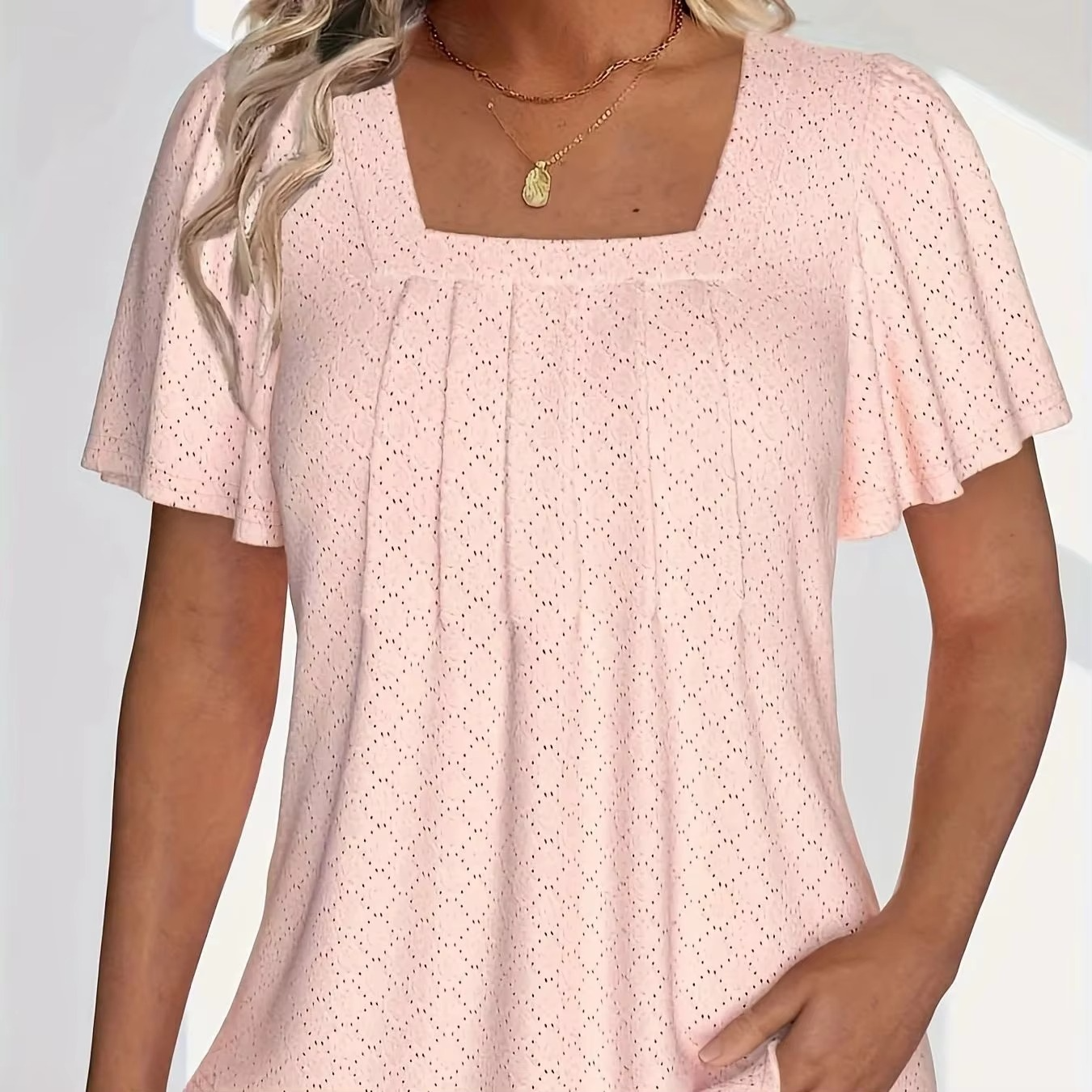Weber™ | Mirelle – Bluse mit quadratischem Ausschnitt und Textur
