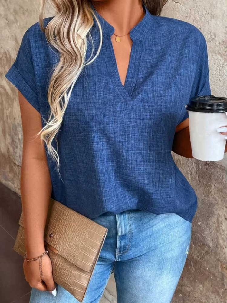 Weber™ | Elinor – Bluse mit weichem Fall und lässigem V-Ausschnitt