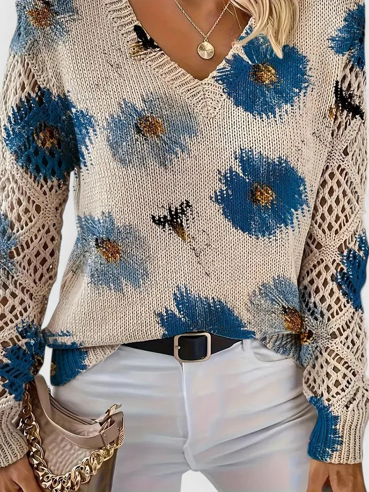 Weber™ | Stilvoller Pullover mit Blumenmuster