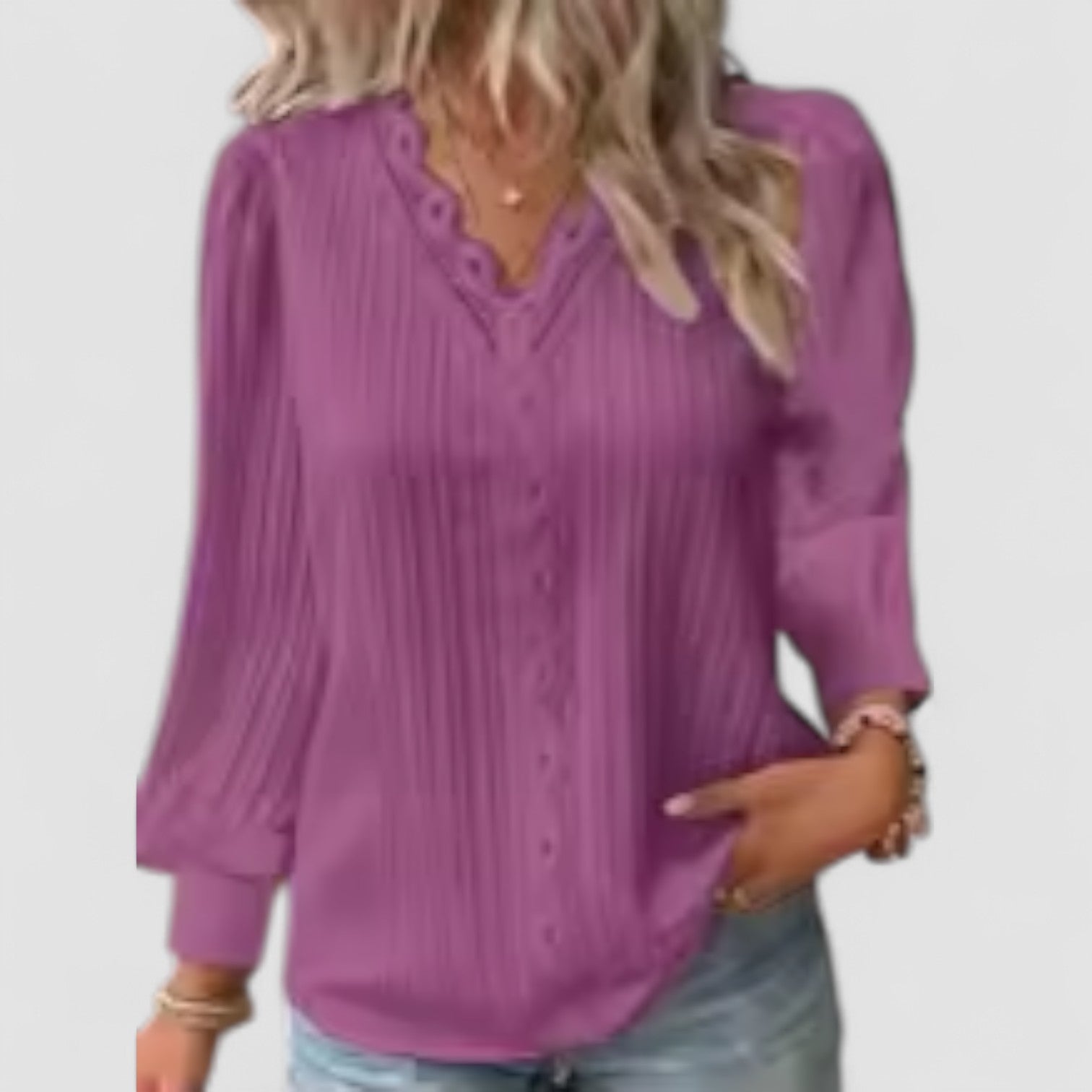 Weber™ | Selvie – Bluse mit Spitzenrand und Falten