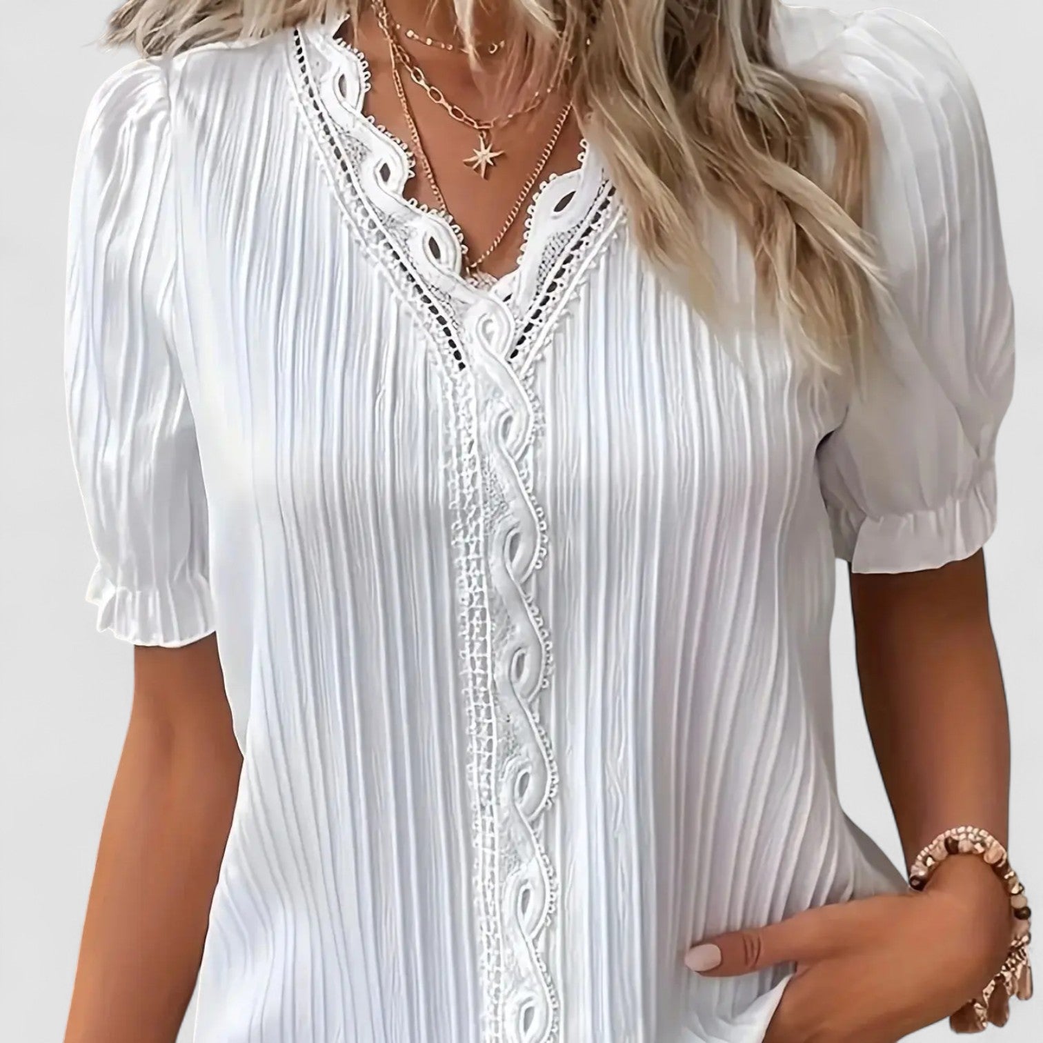 Weber™ | Elvira – Bluse mit Spitze und Falten
