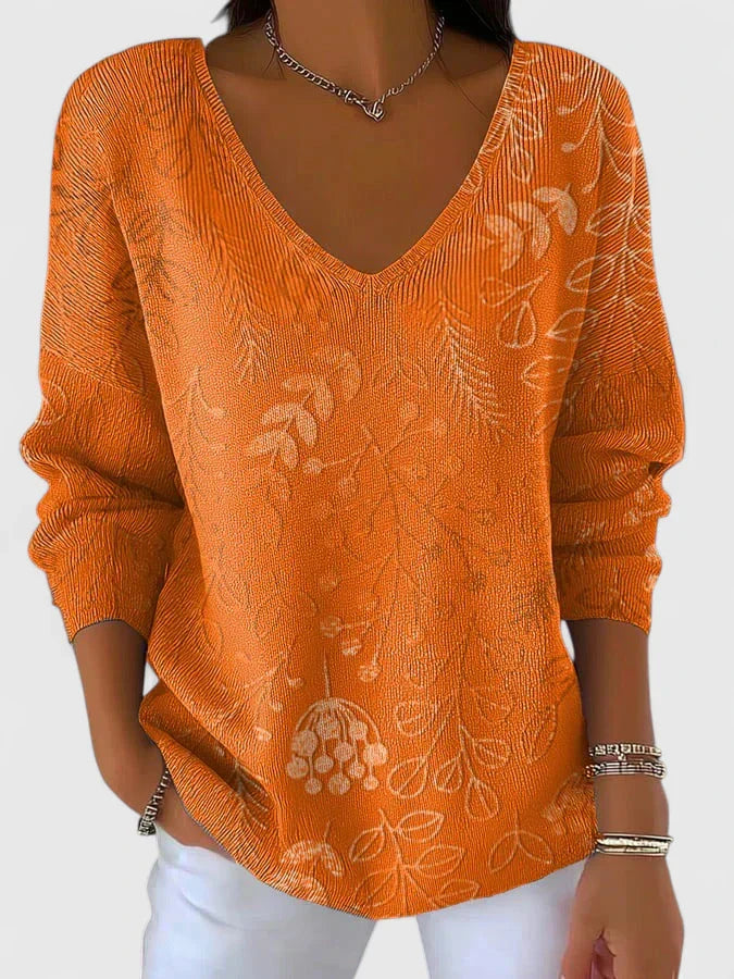 MIRELLE | Pullover aus Baumwollmischung mit Blattmuster